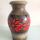 Fat Lava style red flower vase by Scheurich Keramik vintage 60s-70s