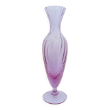 Glass vase - lavender optic swirl texture