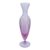 Vase en verre - texture tourbillonnante optique lavande