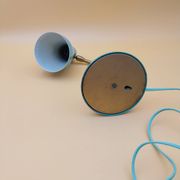 Green brass desk lamp with a goose neck on a ball joint from the 1960s.