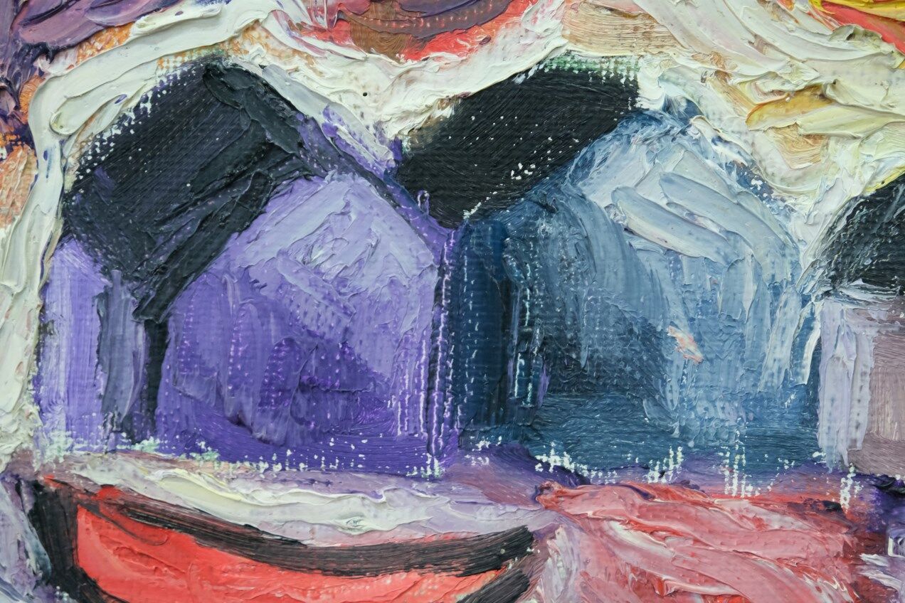 Grethe Hultgren, Swedish Expressionist Composition, Oil on Canvas, 1979, Framed