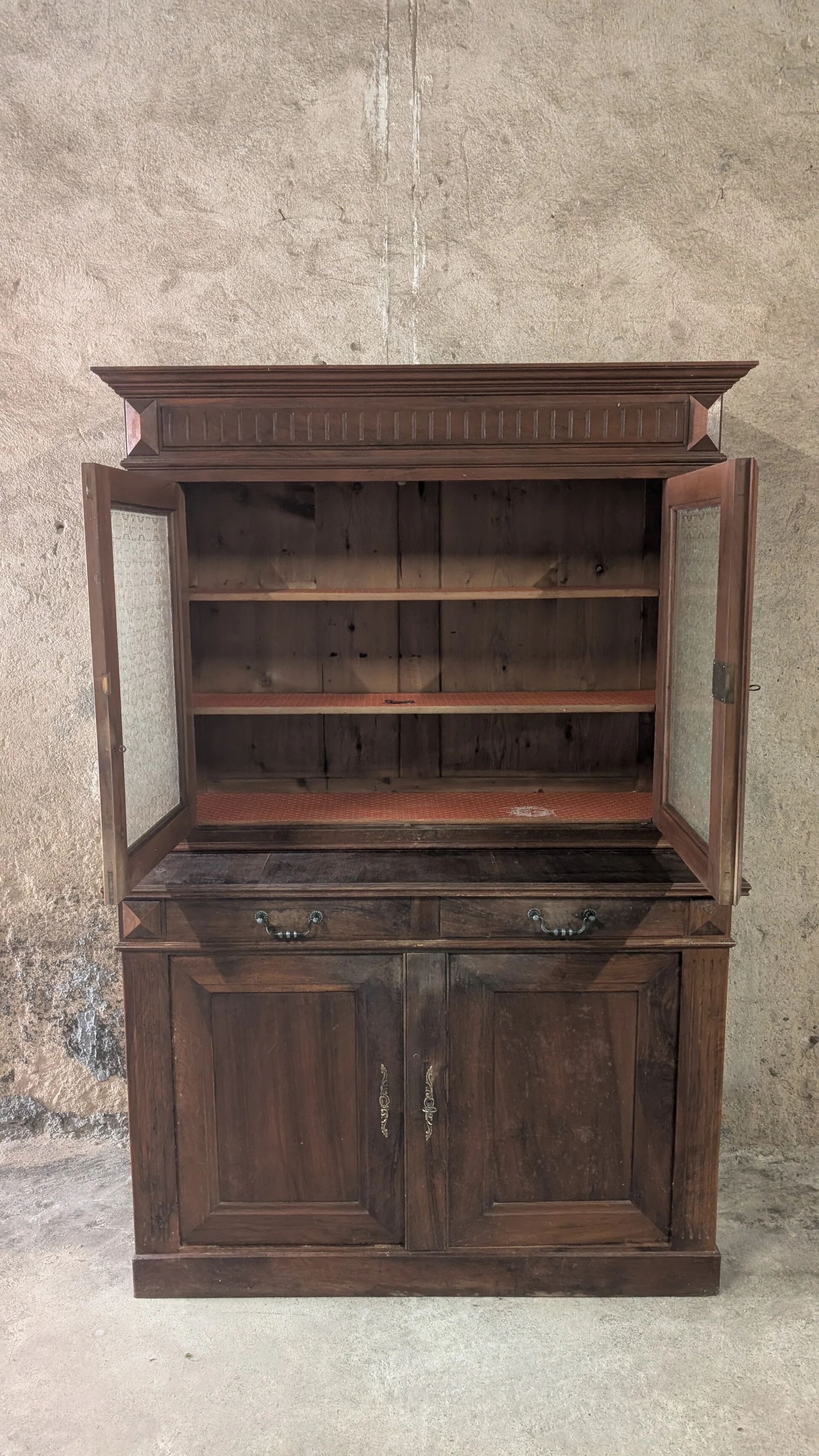 Solid wood display cabinet