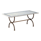 Antique bronze coffee table with stone top, Italy, 20th century