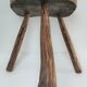 Tripod stool solid wood folk art 60s