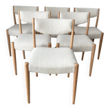 Vintage chairs 60s fully restored with a curly fabric