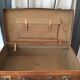 Vintage suitcase in indoor leather light khaki fabric