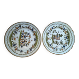 Set of two old Moustier plates
