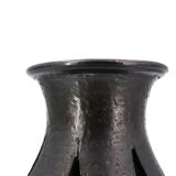 Black ceramic candle holder by Jean Marais, Vallauris, 1960s