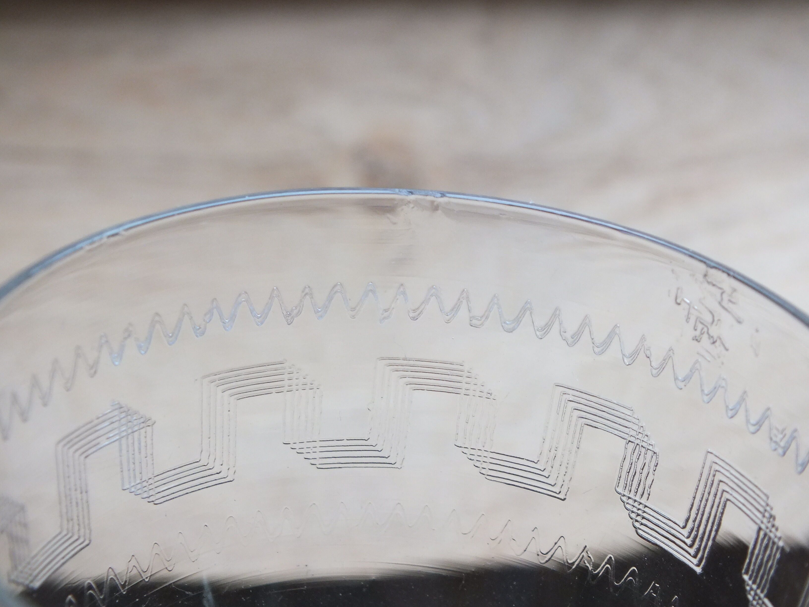 10 19th century stemmed glasses patterned with Greek nets Napoleon III