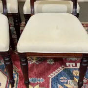 Set of 2 armchairs and 6 English mahogany chairs from the 1950s.