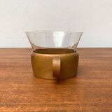 Mid-century wooden tea glasses, 1960s, set of 5