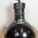 Large Industrial Factory Black Pendant Lamp with Cast Iron Top, 1950s