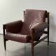 Fauteuil Amiral d'Eric Merthen, en cuir et palissandre