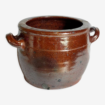 Traditional pottery ancient Art-popular XIXth with metal enamel