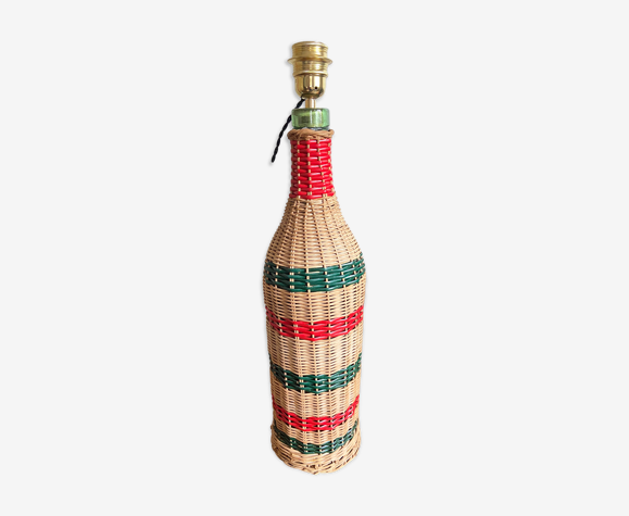 Pied de lampe en rotin