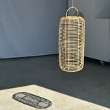 Large lantern-shaped rattan pendant lamp H50 D24