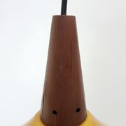 Scandinavian vintage hanging in orange glass and teak from the 1960s