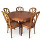 Round Solid Wood Dining Table + Extensions and Chairs