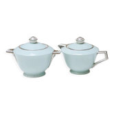Art deco porcelain teapot and sweetener: maison cambet lyon