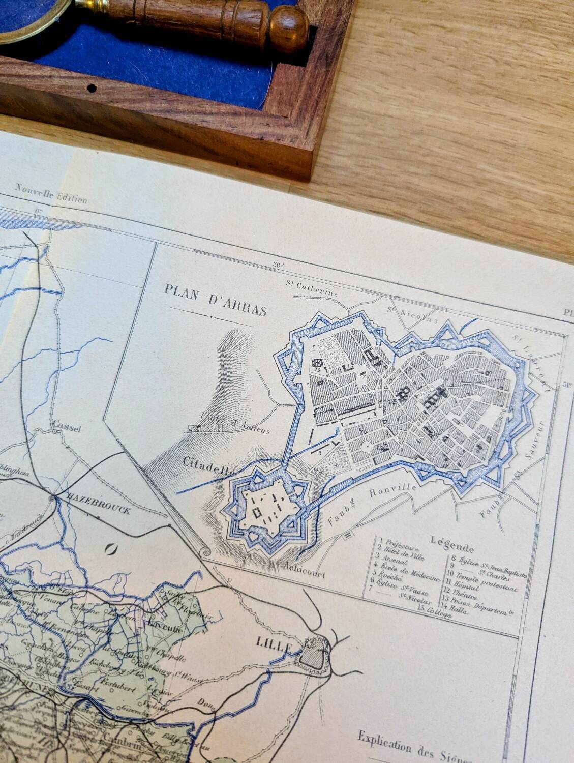 Pas-de-Calais, old map, printed in 1883.