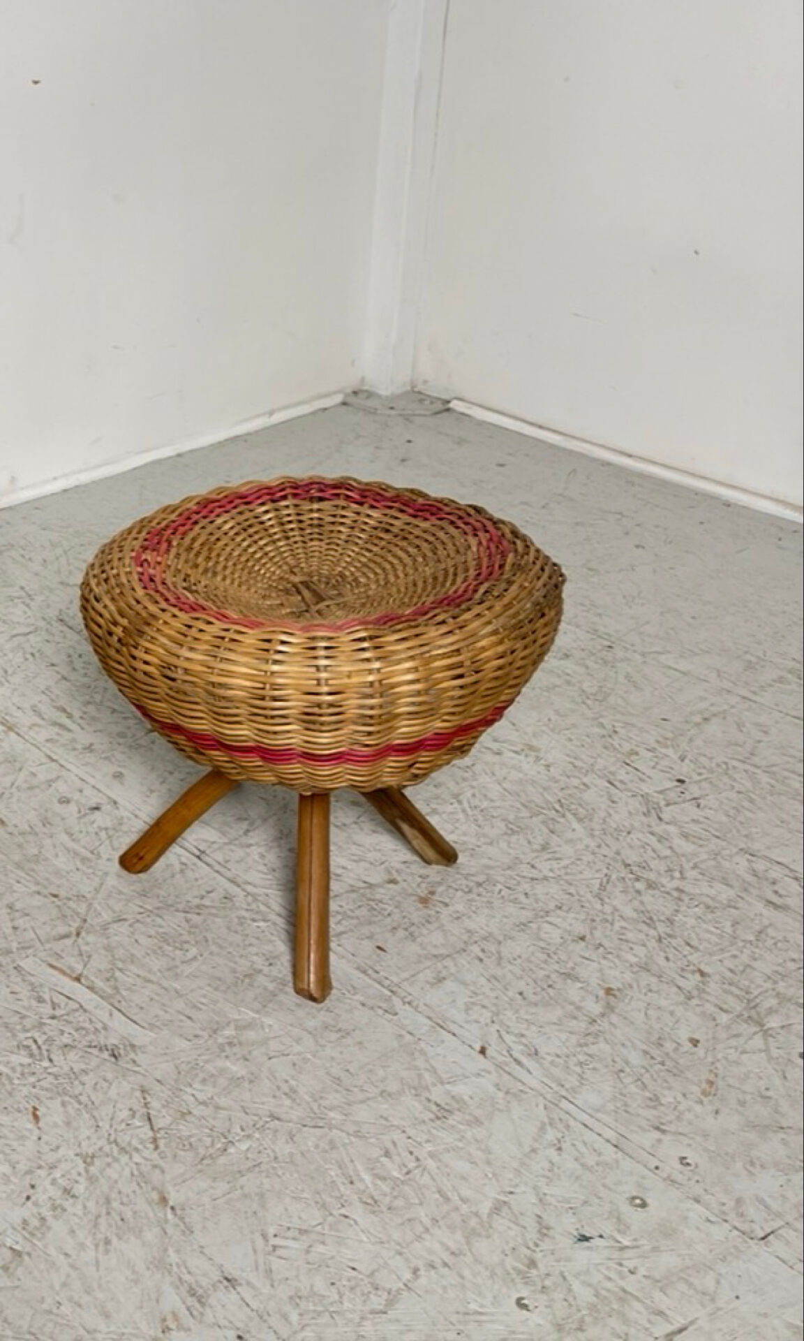 Rattan stool 1960