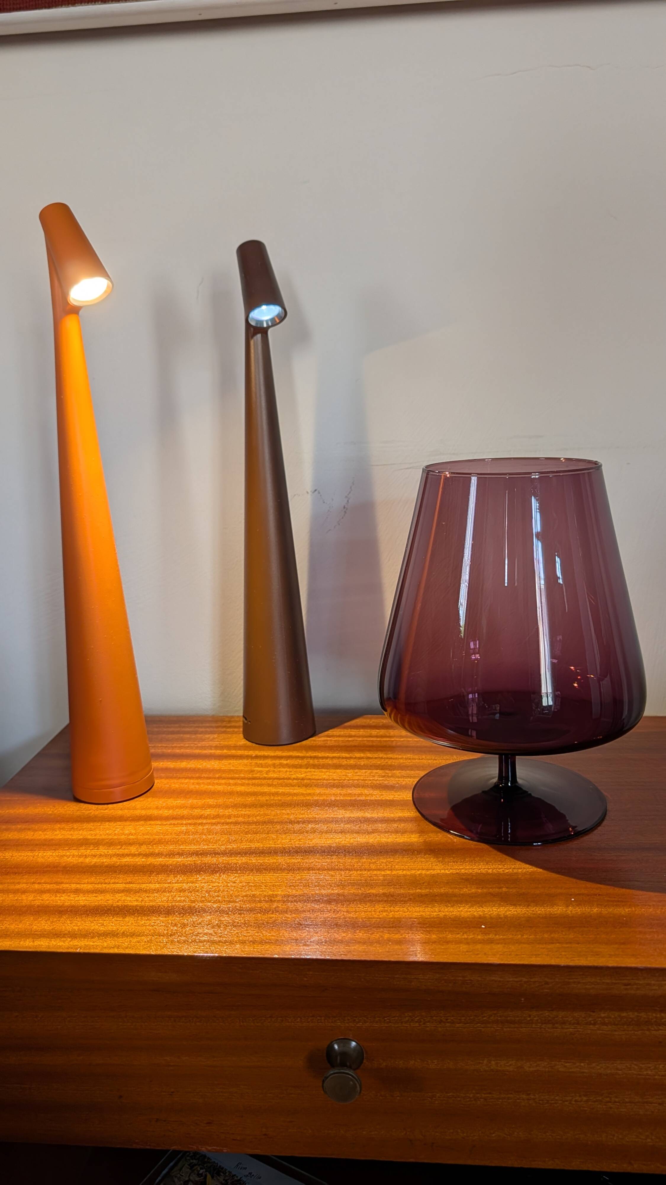 Purple smoked glass footed bowl – Scandinavian design spirit