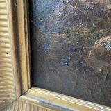 HST painting "Animated landscape at dusk" 19th century