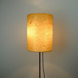 Floor lamp fiberglass shade chrome black metal 1960s