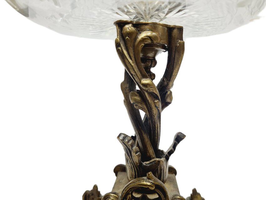 Rococo bronze bowl on stand, France, 1890s