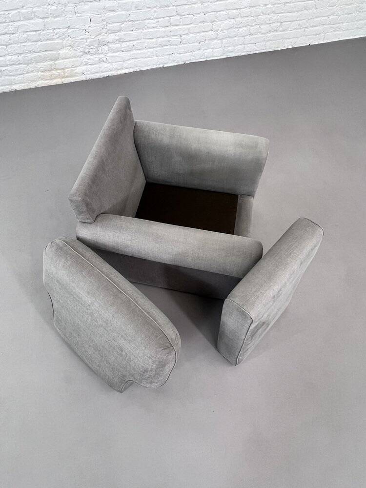 Fauteuil Gris en Tissu, 1990s