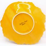 Yellow leaf plate and gilding in slip from Poet Laval