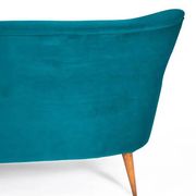 Turquoise velvet 3-seater sofa, 1960s, restored.