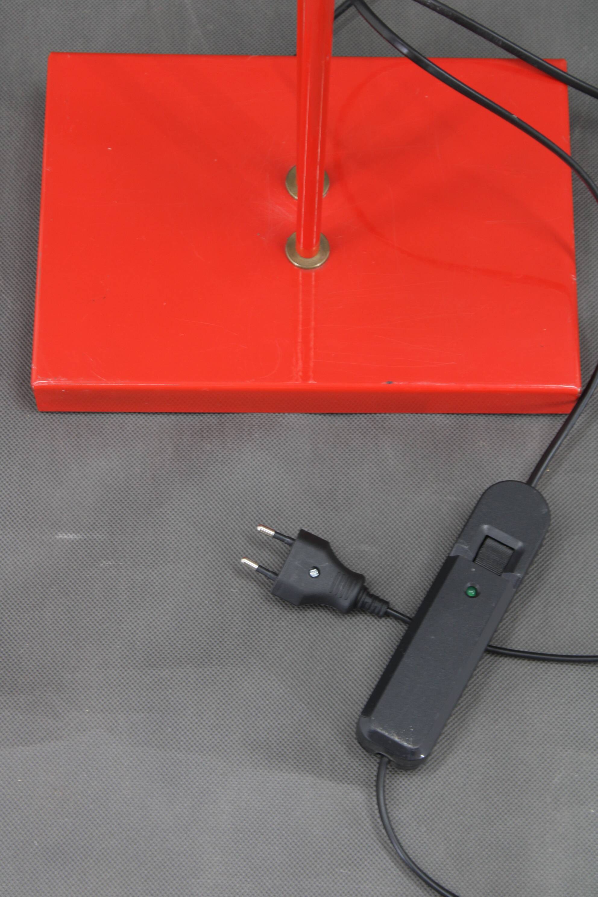 1980s Halogen Red Floor Lamp, Italy