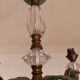 Lustre Art déco en fer forgé laiton et verre
