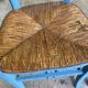 2 solid wood chairs in blue straw