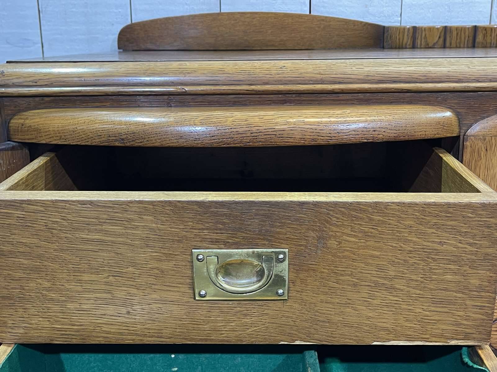 1950s English Art Deco oak sideboard