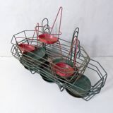 Set of vintage wire metal planters