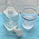 Whiskey carafe and ice bucket stamped crystal d'arques in vintage transparent glass