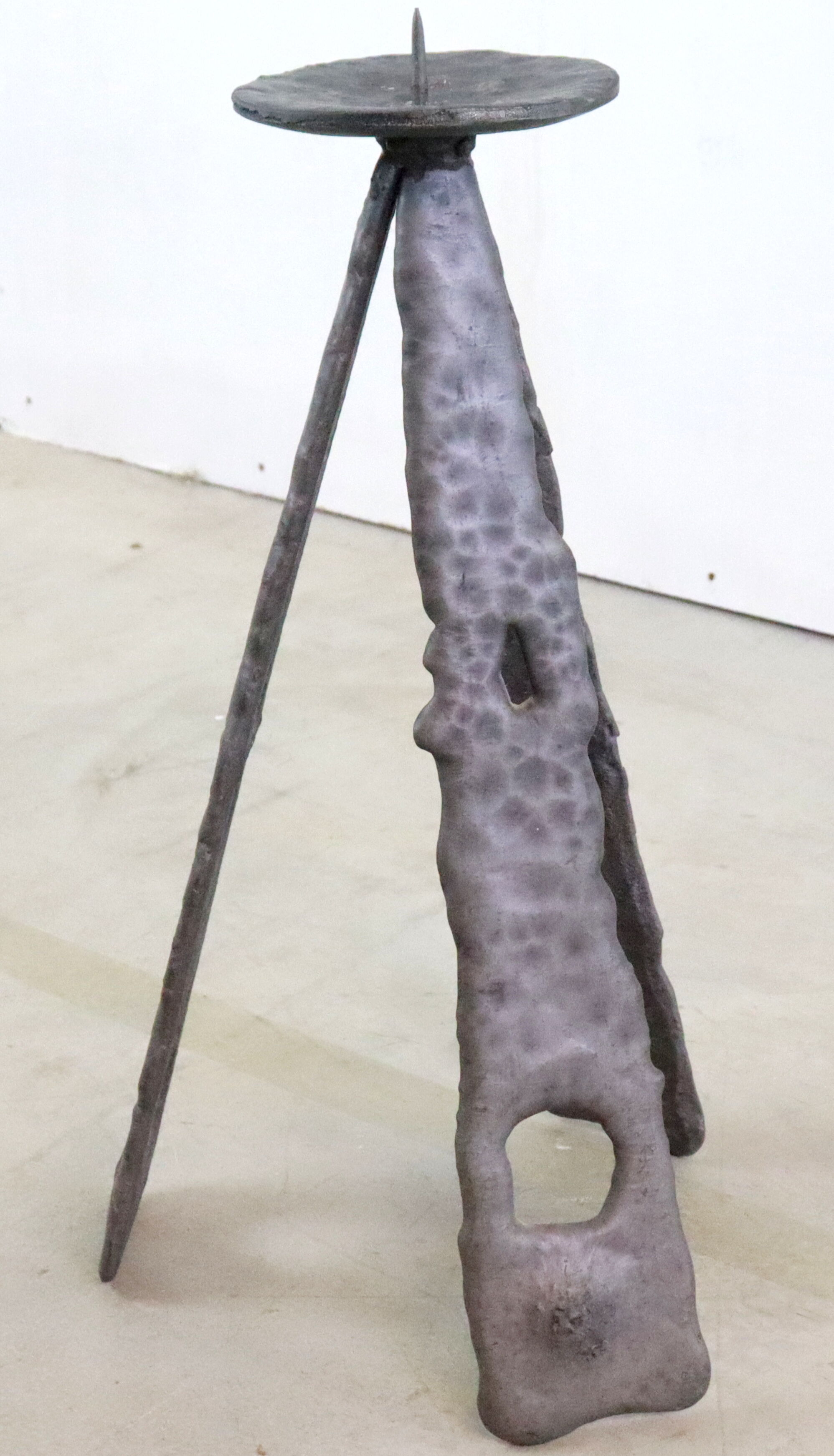 Vintage brutalist floor candlestick