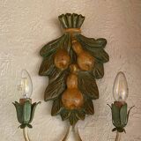 Vintage pear motif wall lamp from the 1970s