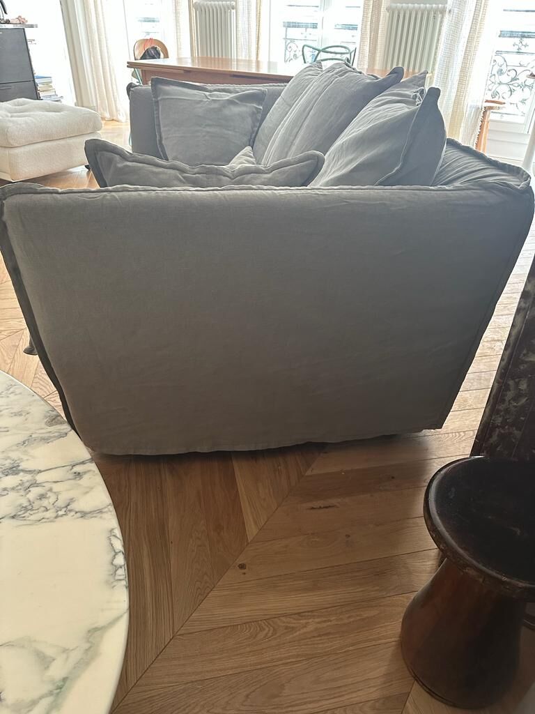 Sofa Paros 2 places Linen Gray