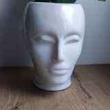 Cache pot tête ceramique