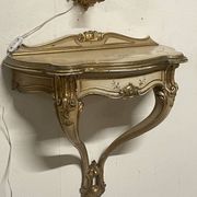 Pair of wall-mounted consoles with a mirror in Louis XV style.