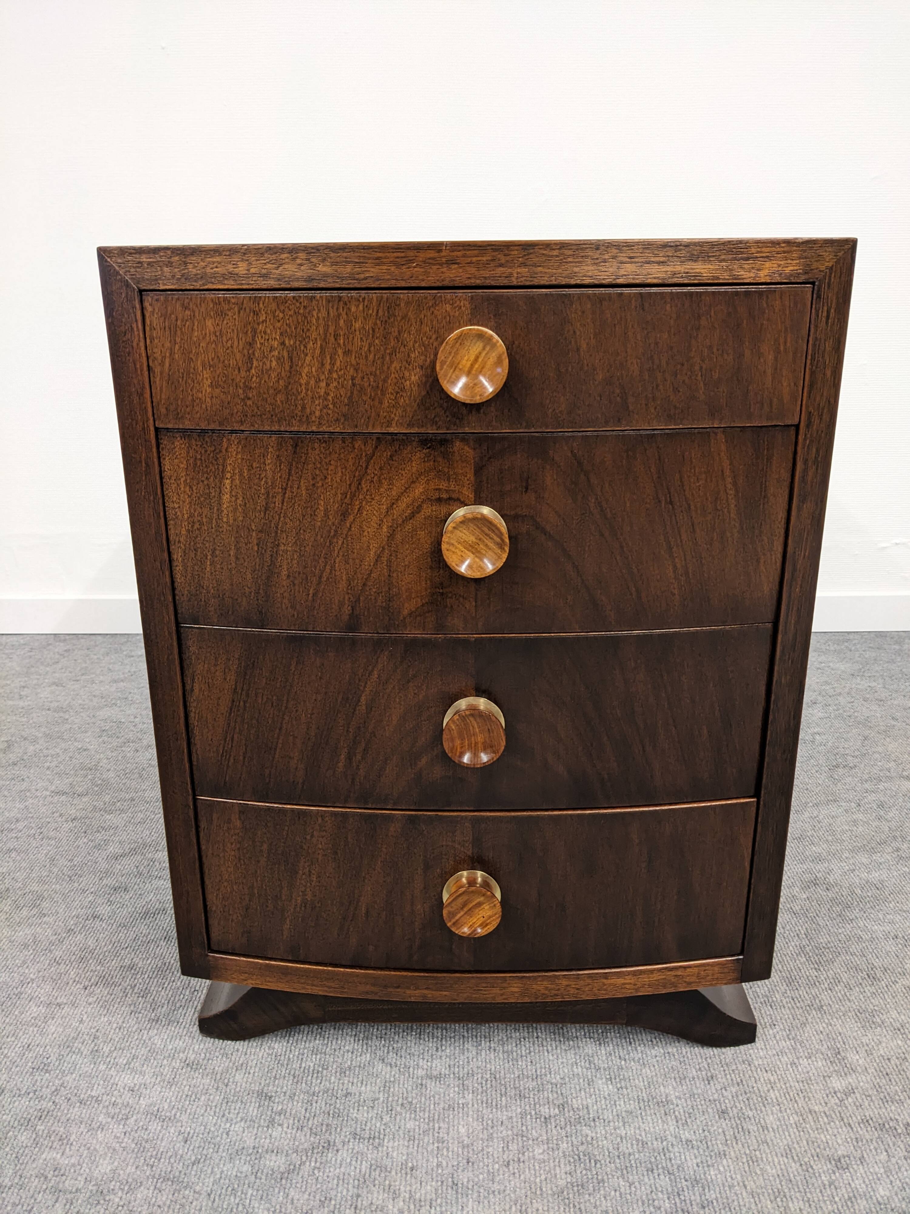 Pair of Art Deco rosewood bedside tables circa 1930