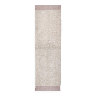 Tapis de couloir vintage beige rose 66x218 cm