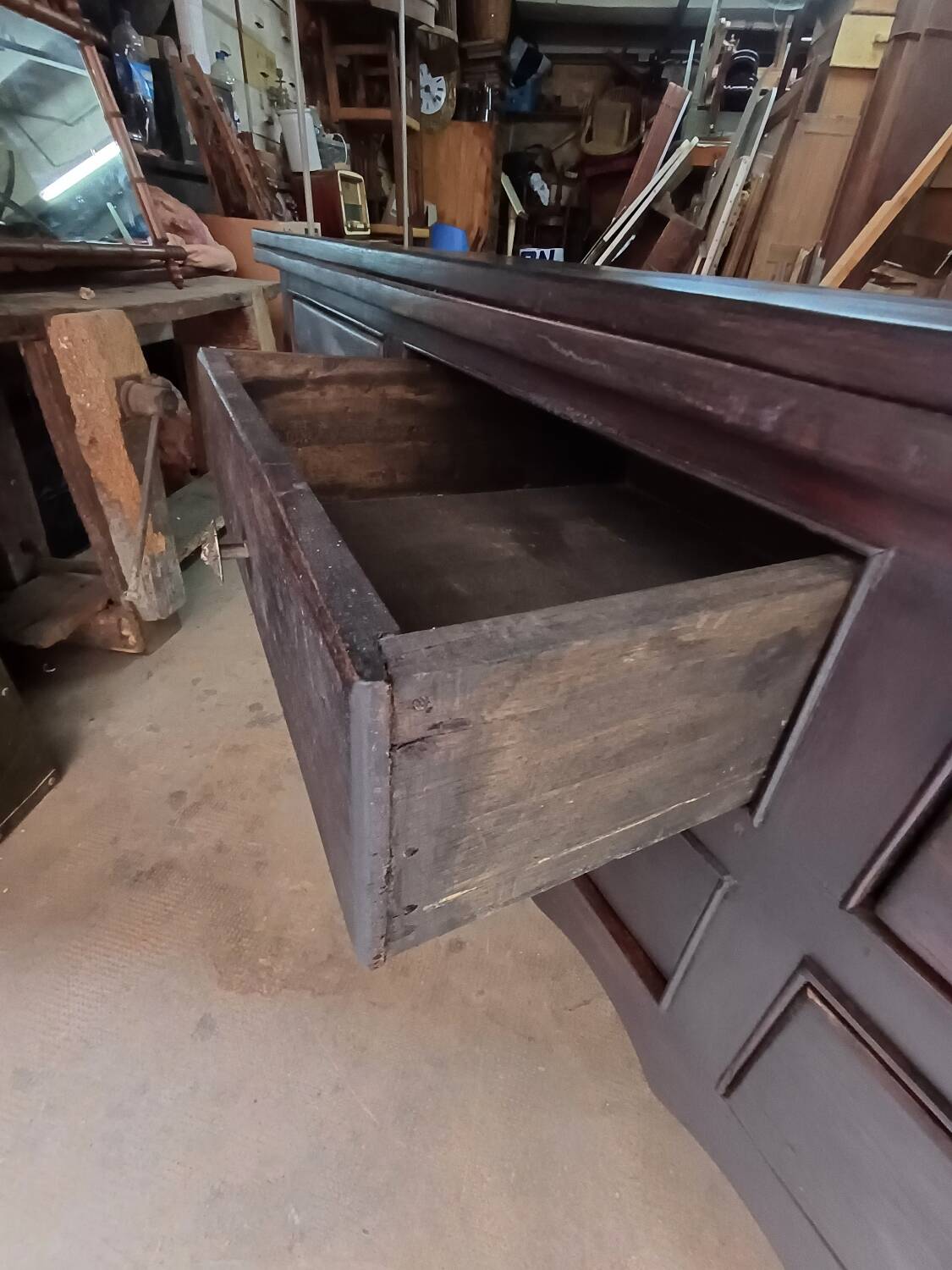 Six-drawer console table, African craftsmanship, Ivory Coast