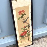 Framed Chinese Silk Embroidery Panel with Bird and Blossoms