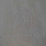 Vase old ceramic potiche 40 cm 50s signed "PH"