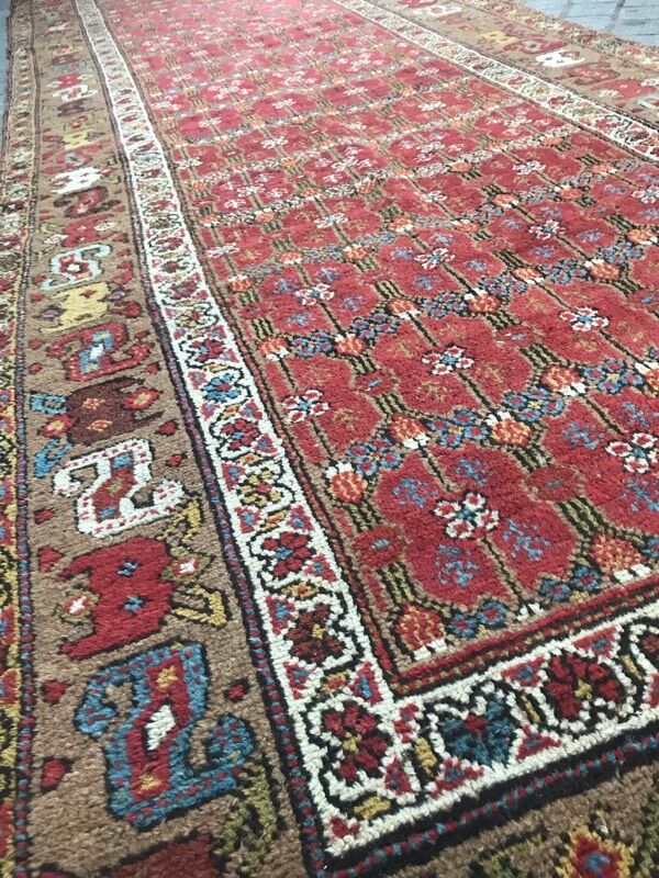 Old persian rug kurdish hallway  120 x 388 cm