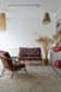 Set of 2 vintage armchairs 90s bamboo, with kilim cushions handmade on mesu